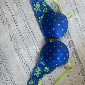 Blue and Green Polka Dot Victoria Secret Bra